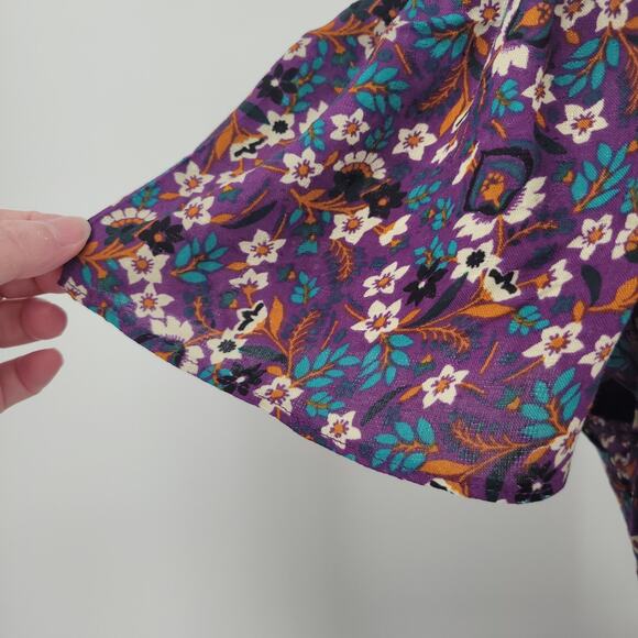 NWT Band of the Free Coraline Purple Floral Crossover Mini Dress Summer Size L - Picture 4 of 11